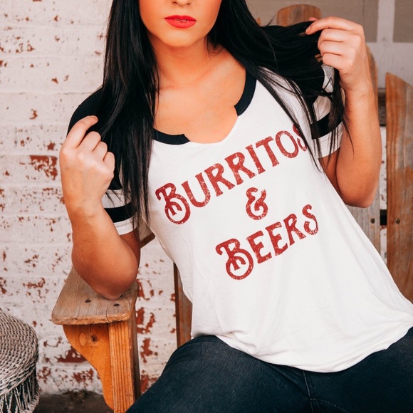 NWT Burritos & Beer Graphic Tee - Picture 1 of 1